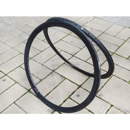 FLX-RIM-T03 : Carbon Glossy Cycling road bike 700c Tubular wheel rim 38mm ( Basalt Brake Side )