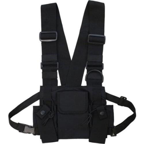 Outdoor Tactical Hunting Functional Chest Bag Fashion Hip Hop Vest Streetwear Bag Waist Pack Airsoft Vest CS Chest Rig Bag Pouch