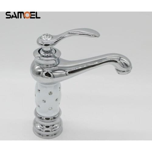 European Style Chrome Diamond Body Water Tap Bathroom Faucet Single Hole Basin Faucet Bathroom Tap torneira banheiro1165C
