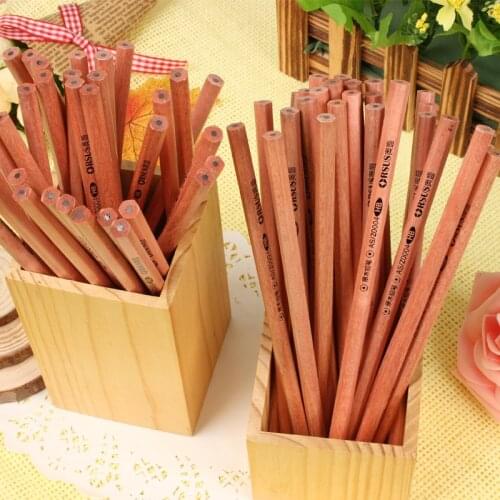 80pcs/lot High quality standard pencils Black Hard HB Hexagon rod pencil writing stationery nature wooden pencil