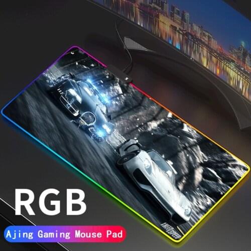 Need For Speed LED Light Mousepad RGB Keyboard Cover Desk-mat Colorful Surface Mouse Pad Waterproof Multi-size Computer