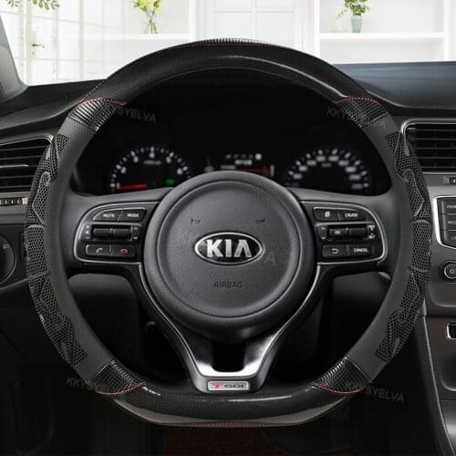 Car Steering Wheel Cover D Shape Leather For Volkswagen Golf 6 7 Polo Passat Tiguan 2016 2017 2018 For Kia Sportage Optima K5