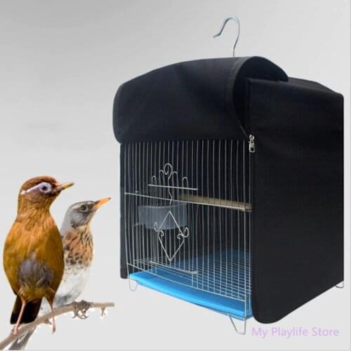 Square Bird Cage Cover Birds Parrot Cage Blackout Sunscreen Rainproof Cloth Light-proof Shading Cover Thicken Ordinary Style C42