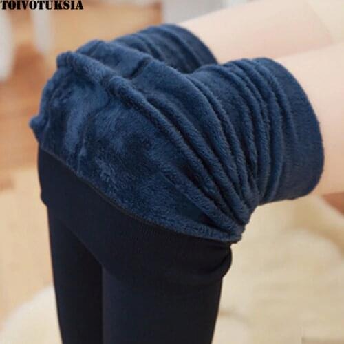 TOIVOTUKSIA 200g Winter New High Elastic Thicken Ladys Leggings Keep Warm Pants Skinny Pants Trend Knitting for Women
