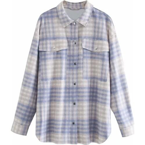 Merodi Fad chic lady Vogue blue loose long outwear jackets women long sleeve single breasted poackets oversize jacket coat