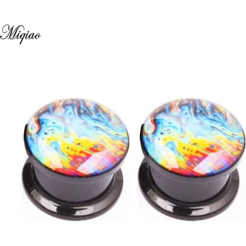 Miqiao 2pcs New Product Popular Acrylic Rainbow Ears 4mm-25mm Exquisite Piercing Jewelry