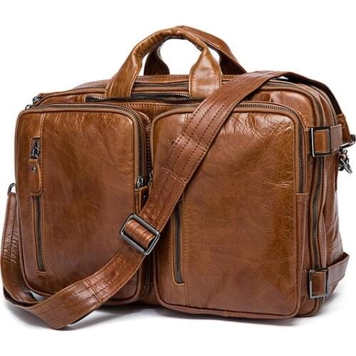 Multi-functional leather backpack free shipping