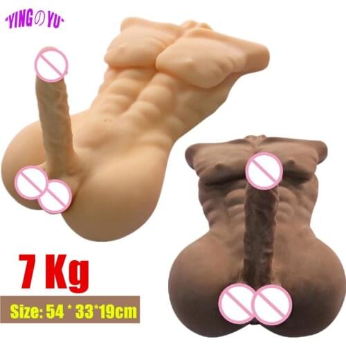 7kg Male Body Model Sex Doll With Big Penis Female Masturbation 19cm Realistic Dildo Real Anal Sex Toys for Women Men Gay Adults