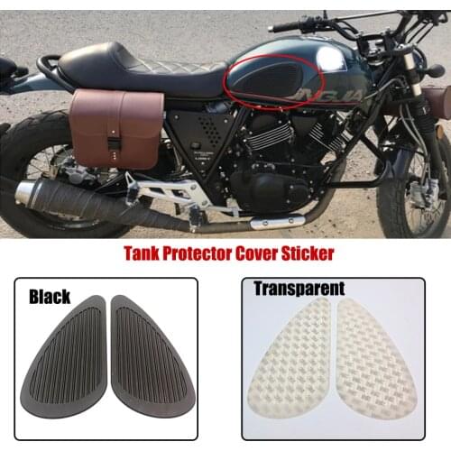 Motorcycle Sticker Anti slip Fuel Tank Pad 3M Side Gas Knee Grip Black Transparent For Harley Cafe Racer Classic Universal