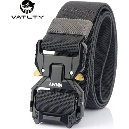 2021 Elastic Belt For Men Anti-rust Zinc Alloy Pluggable Buckle Military Army Belt Strong Nylon Outdoor Sports Work Stretch Belt