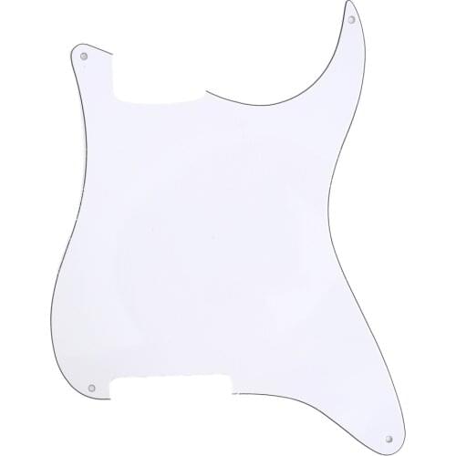 Musiclily 4 Hole Guitar Strat Pickguard Blanks Material for Stratocaster Style Guitar Custom, 3Ply White