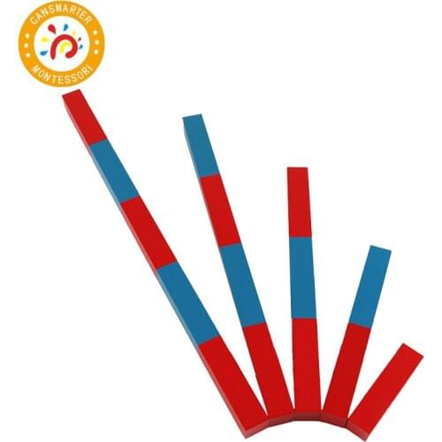 Montessori Learning Math Numerical Rods 5 steps Preschool Kids Toy