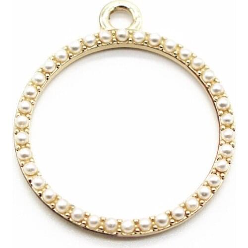 20pcs/lot golden pearl roundness Dangle Charms Lobster Clasp Hanging Charm For Bracelet&Pendant Floating Charms Jewelry