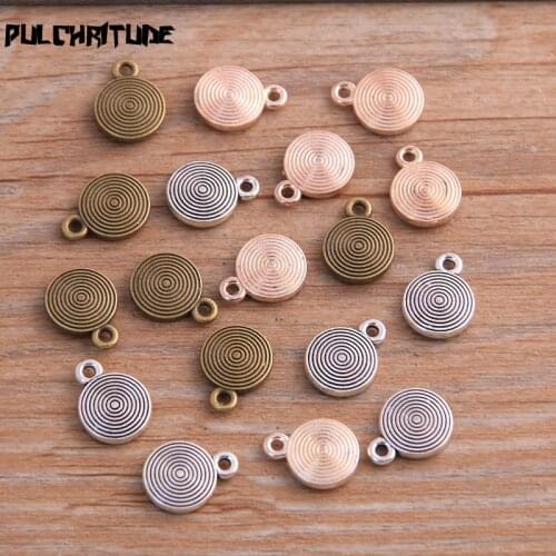 30PCS 9*12mm New Product Three Color MINI Round Circle Charms Pendant Jewelry Metal Alloy Jewelry Marking
