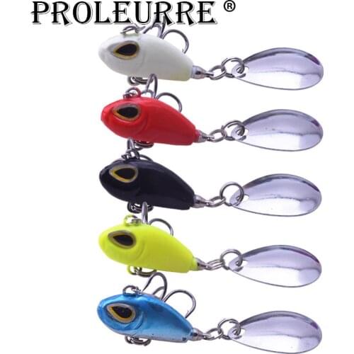 Proleurre 1PCS 28mm Metal Mini VIB Fishing Lure 12g Wobbler Pesca Winter Ice Fishing Tackle Pin Crankbait Vibration Spinner