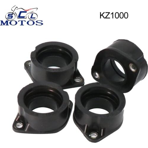 Sclmotos- 4Pcs Rubber Carburetor Carb Intake Interface Manifold Boots Joint Set For Kawasaki KZ1000 KZ1000K KZ1100A KZ1100B Race