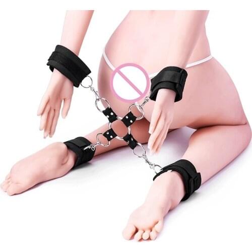 Sex Toys for Women and Men Backhand Binding SM Game Restraint Cross Hands and Ankle Buckle Bondage Convenient velcro Handcuffs