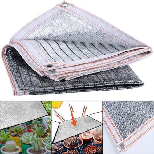 1pcs Sunshade Net Silver Aluminum Foil Material Stainless Steel Lanyard Sunscreen Heat Insulation Roof Balcony Sunshade Net