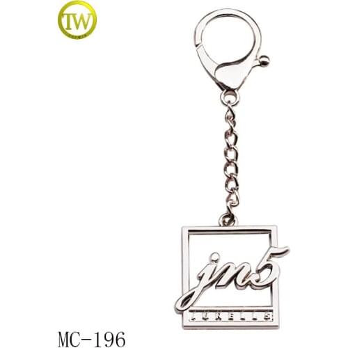 Handbag metal chain hang tag metal letter logo label for bags
