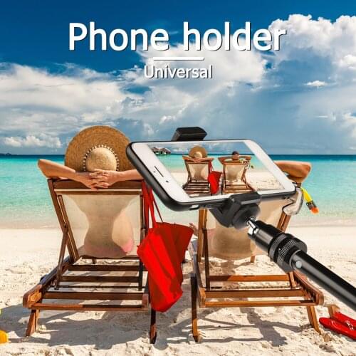 1/4 inch Universal Smartphone Aluminum Alloy + Plastic Black Tripod Adapter Phone Mount with Hot Shoe Ball Head Selfie Sticks