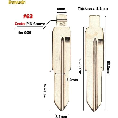 Jingyuqin 10X KD Car Key Blank For CHERY A3 A5 FULWIN TIGGO E5 A1 COWIN EASTER QQ3 QQ6 A21 S21 #43 44 51 55 59 63 78 84 154