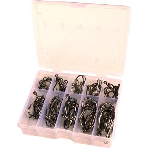 100pcs/box Barbed Hook Fish Hook Fishing Accessories Carbon Steel Replaceable Barbed Hook Fishing Gear