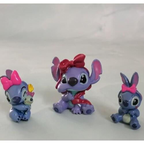 24PCS 2.5-3.3cm Disney star baby stitch eats lollipops, STITCH holds ajin DIY patch materials and Earrings accessories