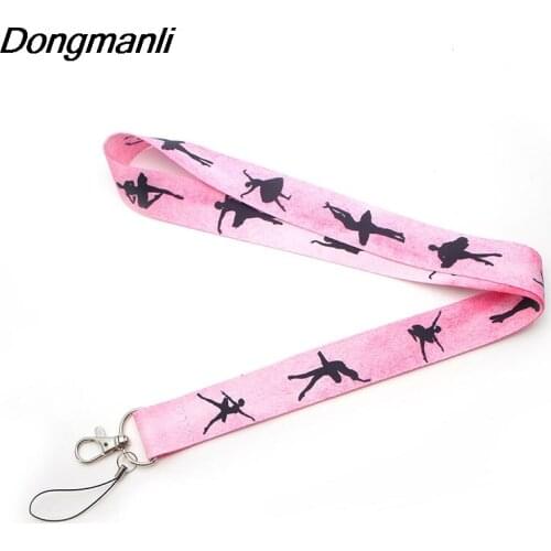 24pcs/lot Elegant Ballet Phone Rope Pink Lanyard Key Strap for Phone Keys Cartoon Lanyards ID Badge with Key Ring Holde M2337