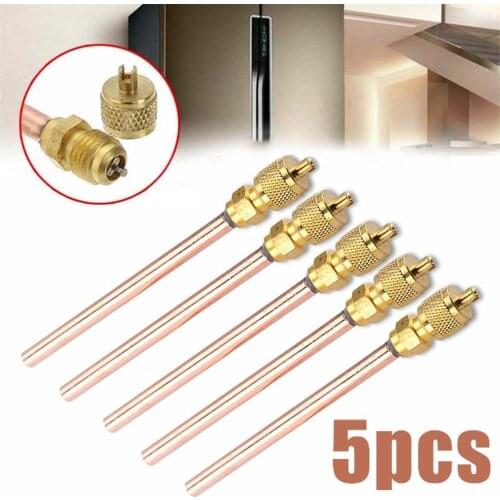 5PCS/Set Air Conditioner Refrigeration Access Valves Copper Tube Filling Parts Home DIY Power Tools Parts
