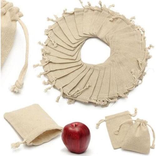 50 Pcs Linen Drawstring Gift Bags Candy Box Sacks Wedding Birthday Party Valentine Favors Jewelry Candy Storage Christmas