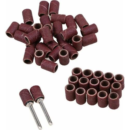 50pcs Sanding Bands Sleeves & 2 Mandrels Grinding Electric Polishing Sandpaper circle Sand Ting
