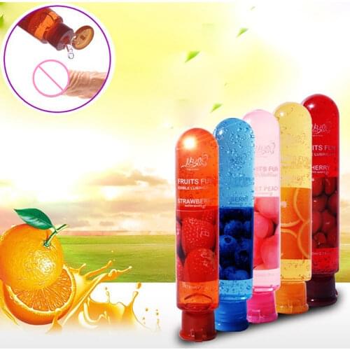 80ml Fruit Flavour Lubricant Water Based Oil Sex Lube Body Intimate Massage Oil Gel Anal Vagina Lubricant for Couple Sex Toys