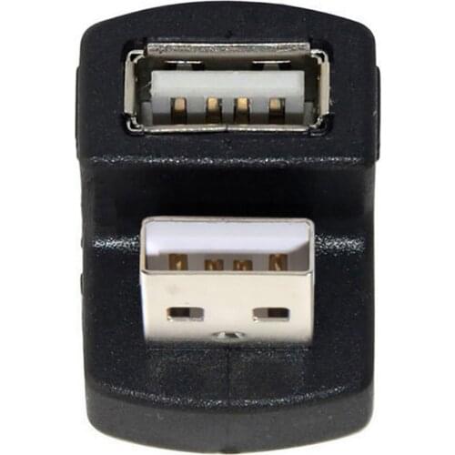 CY Down Angled USB 2.0 Adapter A Male to Female Extension 90 180 360 Degree Black