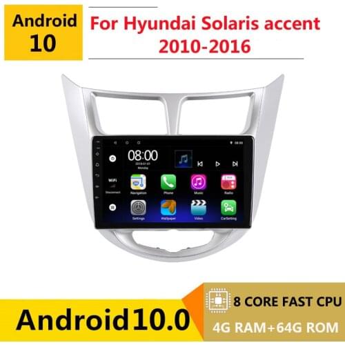 2 din 8 core android 10 car radio auto stereo for Hyundai Solaris accent i25 2010 2013-2016 navigation GPS DVD Multimedia Player