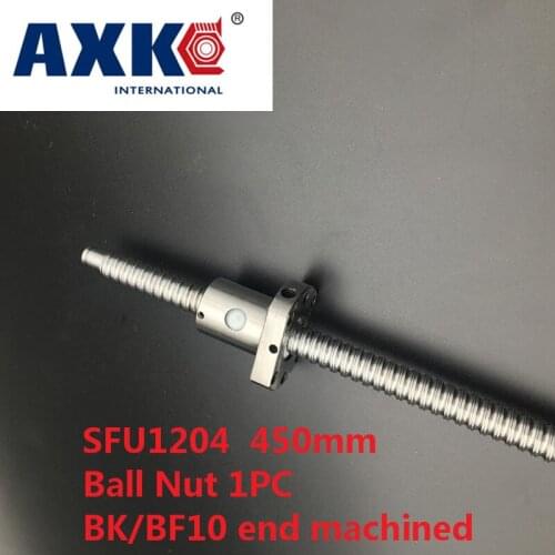 Axk Free Shipping 1pc Ball Screw Sfu1204 450mm+ 1pc Rm1204 Ballscrew Ball Nut With Standard Processing For Bk10 / Bf10