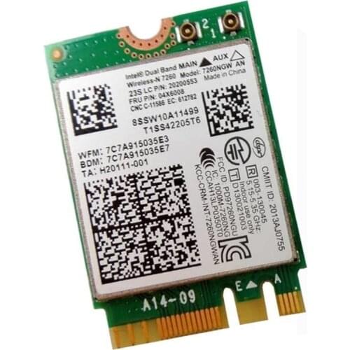 Wireless Adapter Card for Lenovo thinkpad ibm Intel 7260NGW Dual Band WiFi + BT 4.0 04X6008 T440 T440s T431 X240 X230s