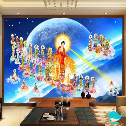 Bacaz Large Mural for Living Room Background Wallpaper Religion Temple Buddha Sam West 3D Papel Murals wall paper