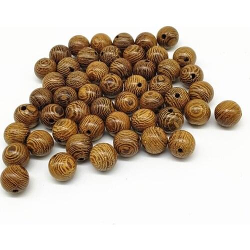 100pc 8mm Fashion Natural Wooden Wenge Beads Brown Round Spacer Stripe Beads No Harm Beads for DIY Jewelry Bracelet Makings