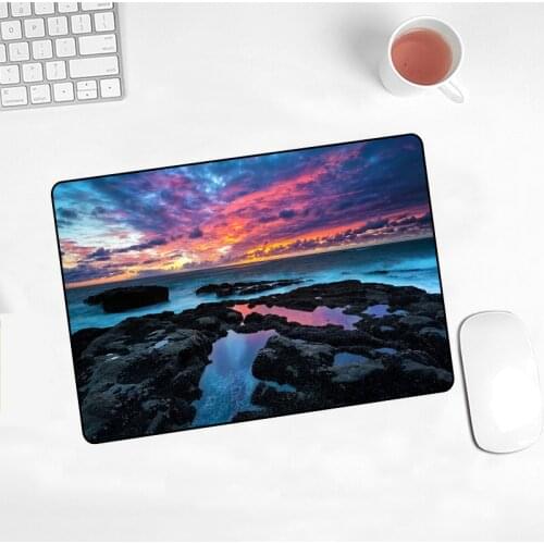 Color Cloud New Small Size Mouse Pad Art Kawaii Lovely Natural Rubber Gamer Cartoon Home Office Decoration Keyboard Pad Skipoem