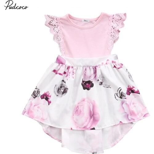 Pudcoco Sister Matching Floral Lace Toddler Kids Girl Dress Newborn Baby Sisters Dress Sleeveless Romper/Dress Clothes