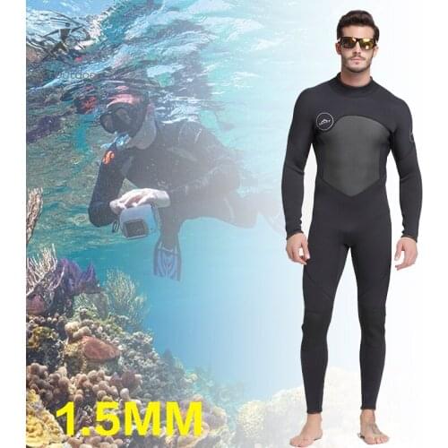 Mens Wetsuit 1.5mm Neoprene Long Sleeves Diving Suit Swimming Full Body Scuba Diving Snorkeling Surf Suit