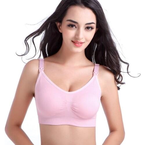 Cotton Plus Size Feeding Maternity Bra Nursing Bra For Breastfeeding Padded Push Up FY-v3d9W