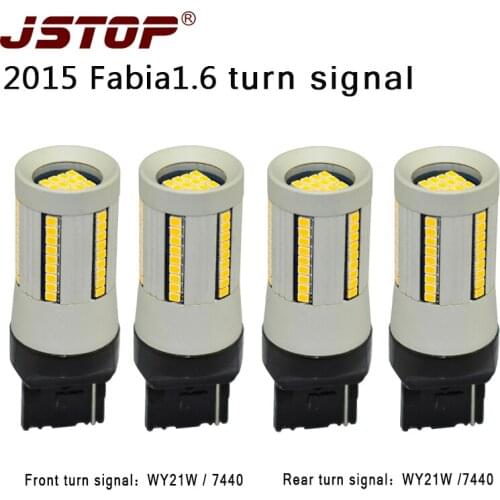 JSTOP 4pcs/set 12-24V W21W T20 7440 Canbus No error WY21W light Front Rear Turn Signal Lights No Hyper Flash led car Turn Signal