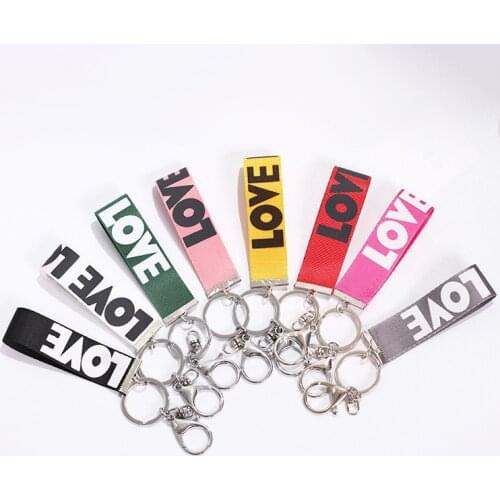 Creative Love Smiley Face Ribbon Keychain Pendant Korean Bag Garment Accessory Small Gift DIY Ornament Accessories