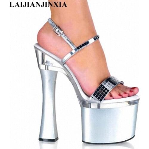 LAIJIANJINXIA Fashion Supermodel Catwalk 18CM High Heels Shoes Sandals Nightclub Performance / Star / Model Shoes, Wedding Shoes