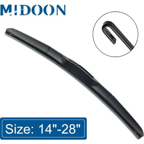 MIDOON Hybrid Wiper Blade for Toyota Corolla Camry KIA Sportage Nissan Qashqai J10 J11 Windscreen wipers Fit Hook Arms Only