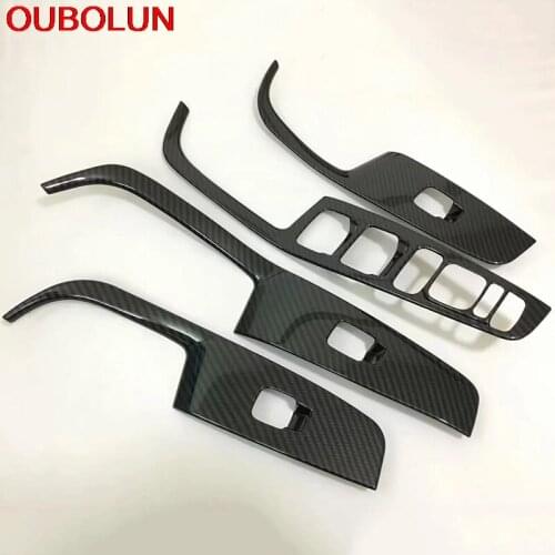OUBOLUN For Hyundai IX35 2018 Inner Door Armrest Window Switch Button Protector Cover Trim Interior Accessories ABS Chrome