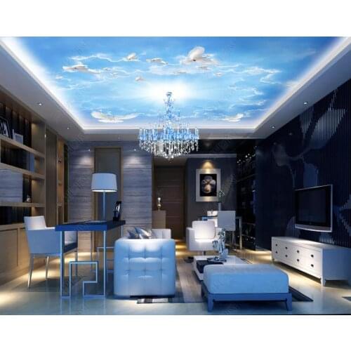 Custom photo wallpapers 3d ceiling wallpaper for walls 3 d HD blue sky pigeon bird bar KTV zenith murals decorative figure