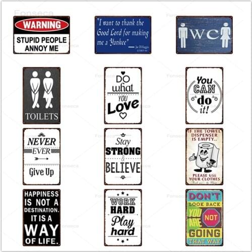 Toilet Rules Tin Signboard Vintage Bathroom Rules Wall Art Printed Bar Metal Plate Family Decoration Iron Painting 30x20cm
