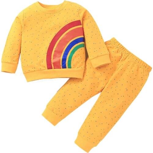 Rainbow Baby Clothes Sets Toddler Girls Sweatshirt And Pants Boys Tshirt + Trousers Kids Clothes Newborn Fall Winter Outfit